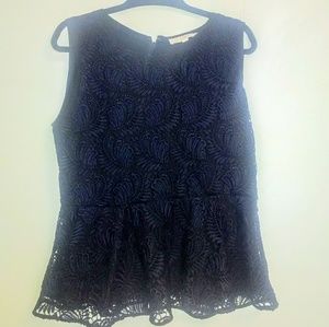Banana Republic Dark Navy/Black Peplum top